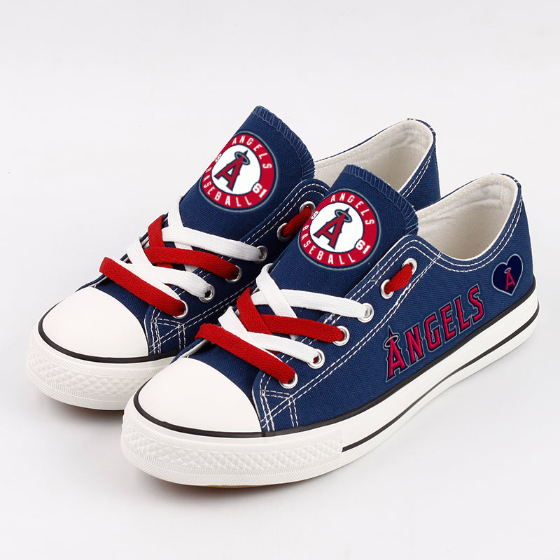 Los Angeles Angels Limited Print MLB Baseball Fans Low Top Canvas Shoes Sport Sneakers T-DAC178L