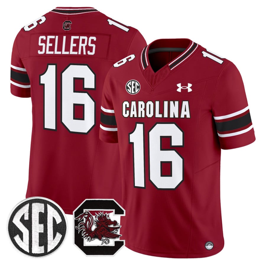 LaNorris Sellers Jersey #16 South Carolina Gamecocks 2025 Stitched Garnet
