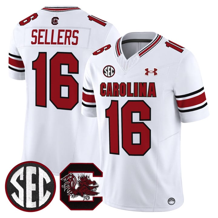 LaNorris Sellers Jersey #16 South Carolina Gamecocks 2025 Stitched White