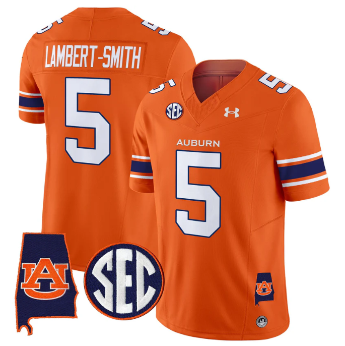 Lambert-Smith Jersey #5 Auburn Tigers 2025 Alabama Patch Stitched Orange