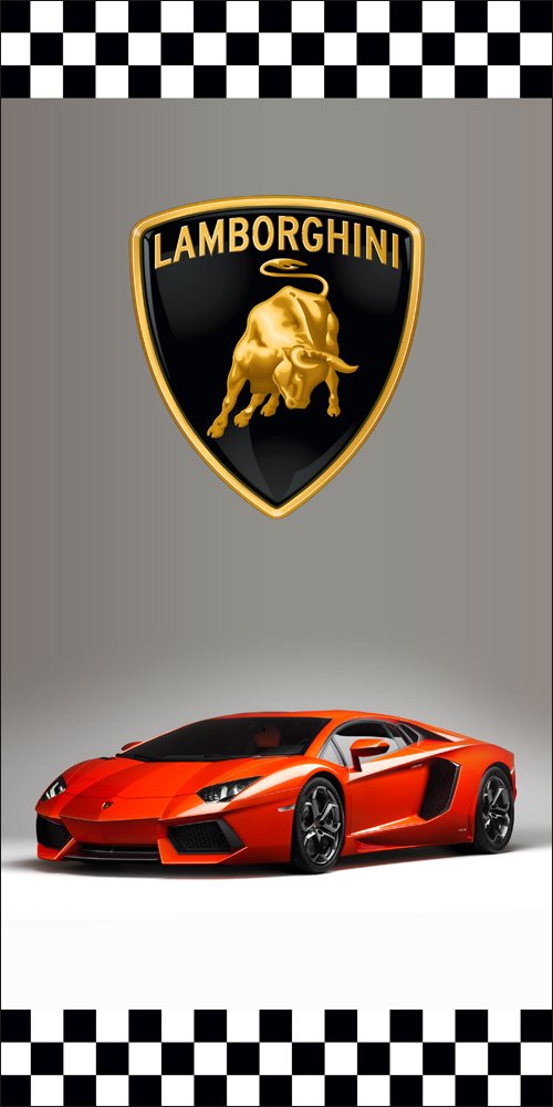 Lamborghini Car Racing Flag Vertical 3X5 Ft Polyester Banner USA 90x150cm
