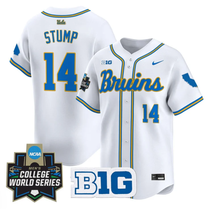 Landon Stump Jersey #14 UCLA Bruins 2025 World Series Stitched White
