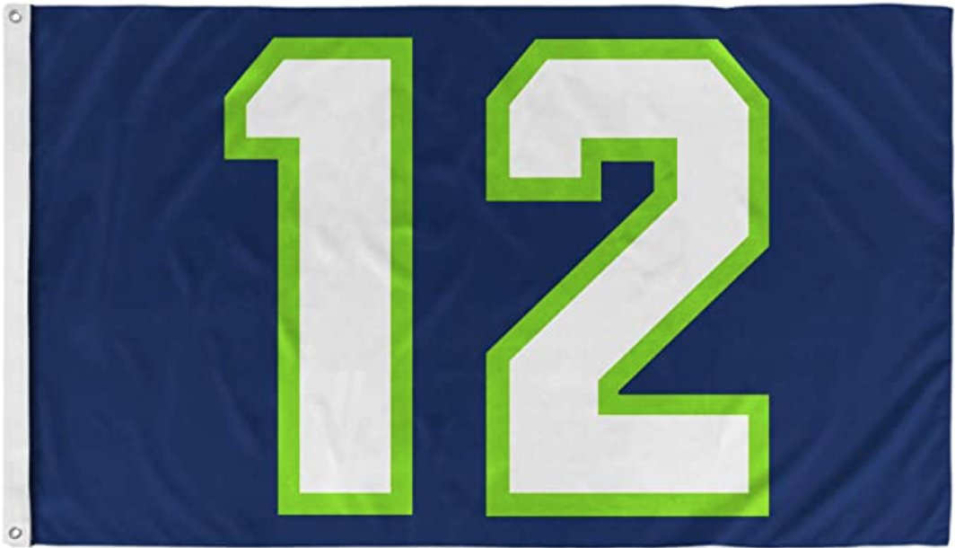 Large 12TH Man Blue Flag 3X5Ft Seattle Seahawks Football Banner Man Cave Dorm