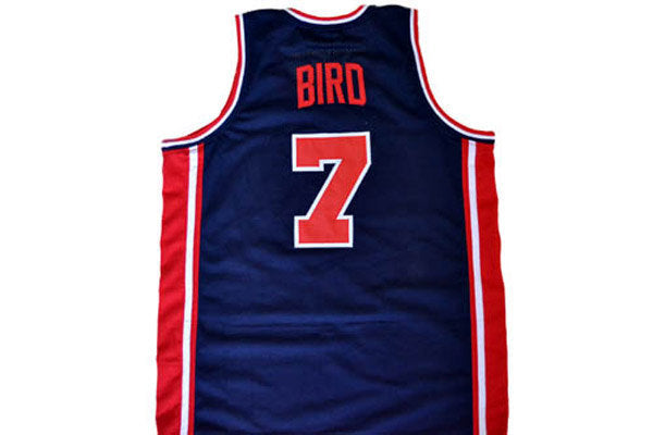 Larry Bird Jersey #7 Team USA Basketball Navy Blue