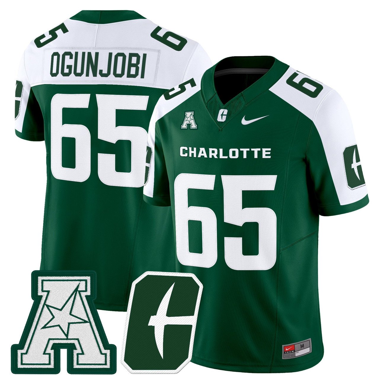 Larry Ogunjobi Jersey #65 Charlotte 49ers 2025 Vapor Limited Stitched