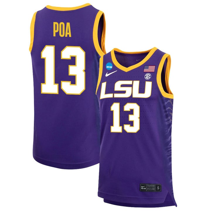 Last Tear Poa Jersey LSU Tigers Basketball 2023 NCAA College #13