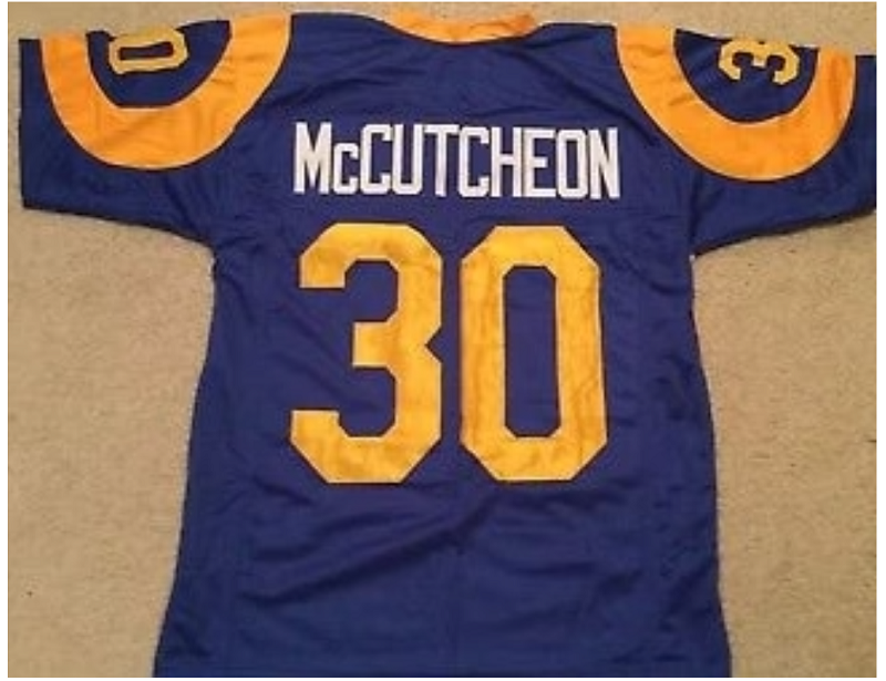 Lawrence McCutcheon Jersey Los Angeles Rams Custom Throwback Football Blue