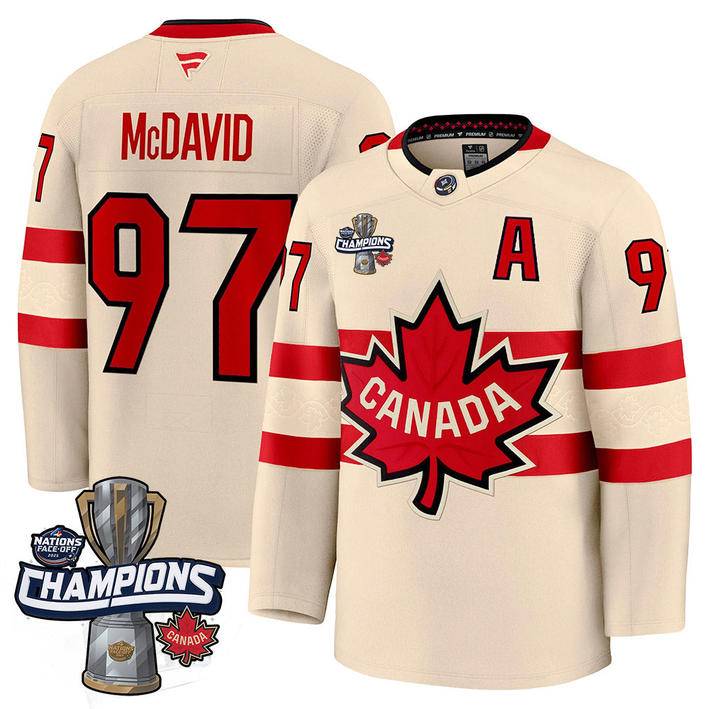 Men Canada 2025 4 Nations Face-Off Champions Jersey - All Stitched