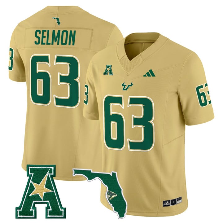 Lee Roy Selmon Jersey #63 South Florida Bulls 2025 Limited Stitched Gold