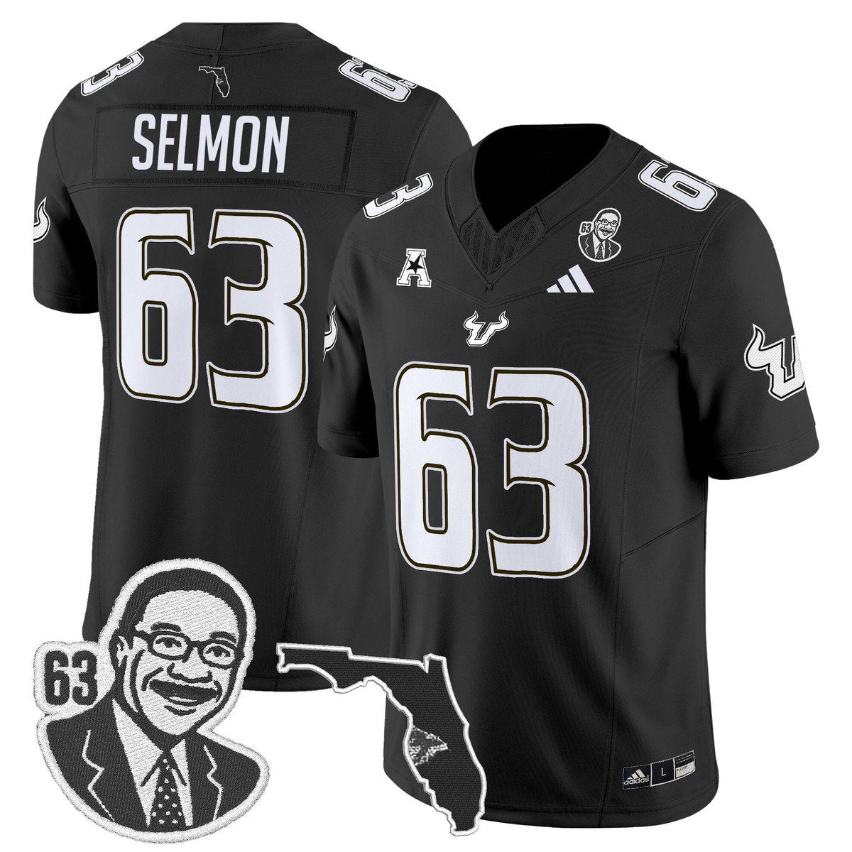 Lee Roy Selmon Jersey #63 South Florida Bulls Legacy Edition Stitched Black