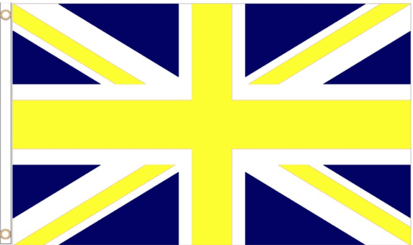 Leeds United Yellow and Blue Union Flag 3x5ft Banner Polyester