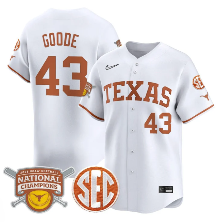 Leighann Goode Jersey #43 Texas Longhorns 2025 National Champions White