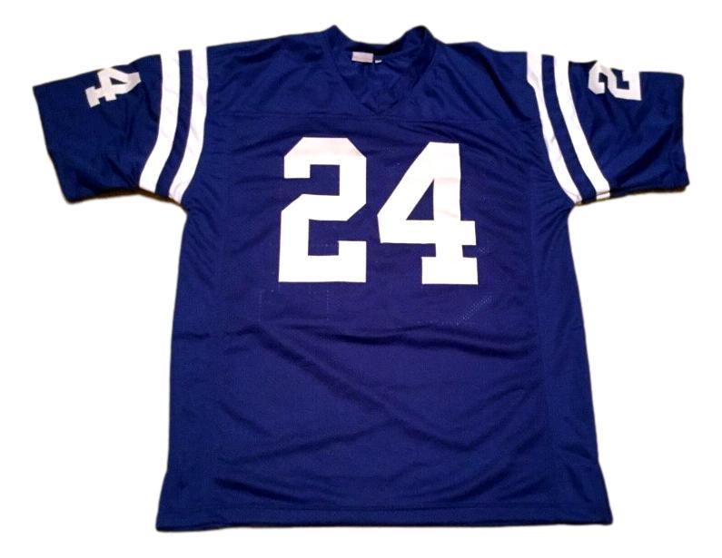 Lenny Moore CUSTOM STITCHED Unsigned Football Jersey Blue