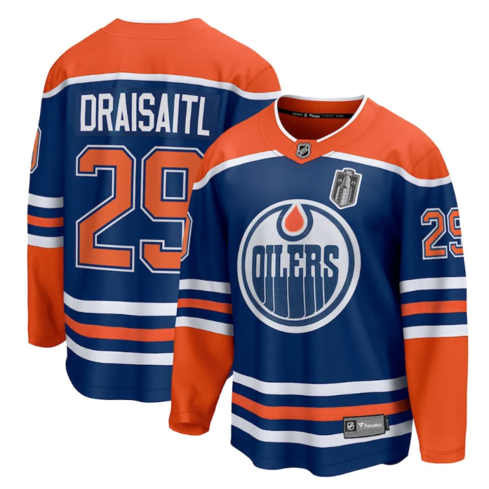 Leon Draisaitl 29 Edmonton Oilers 2025 Stanley Cup Final Home Breakaway Men Jersey Royal