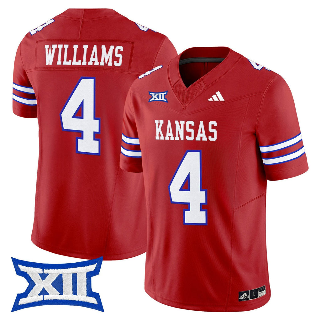 Leshon Williams Jersey #4 Kansas Jayhawks 2025 Vapor Limited Stitched Red
