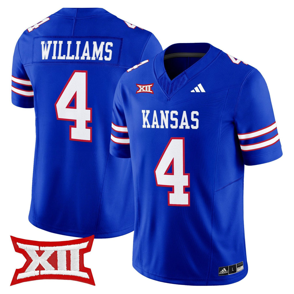 Leshon Williams Jersey #4 Kansas Jayhawks 2025 Vapor Limited Stitched White