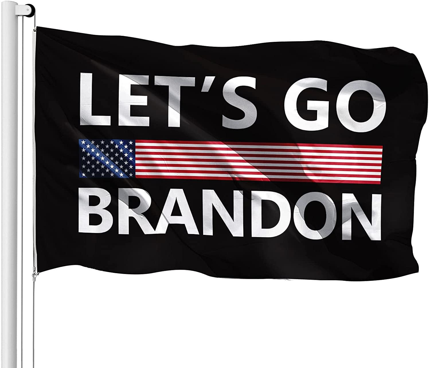 Let's Go Brandon Flag Black with 2 Brass Grommets for Outdoor and Indoor Decorations 3x5Ft