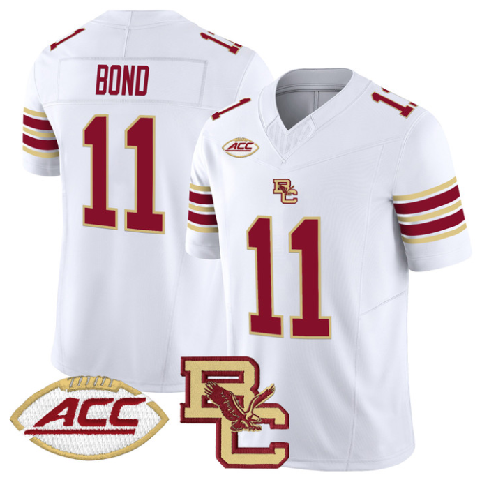 Lewis Bond Jersey #11 Boston College Eagles 2025 Vapor Stitched White