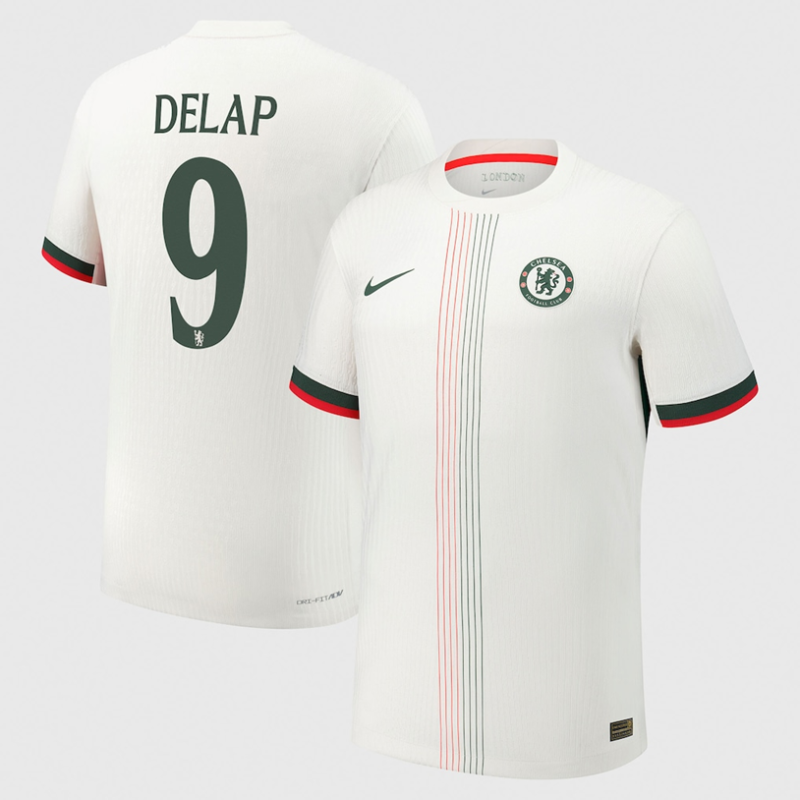 Liam Delap 9 Chelsea 2025-26 Away Jersey – White