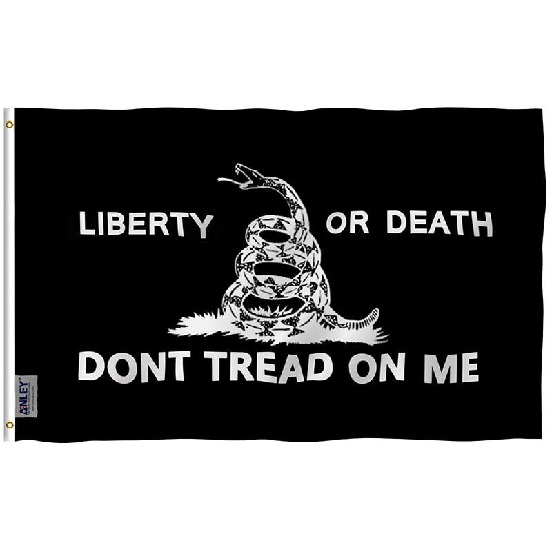 Liberty Or Death Gadsden Flag - Don't Tread On Me Flag with Brass Grommets 3X5Ft Banner USA