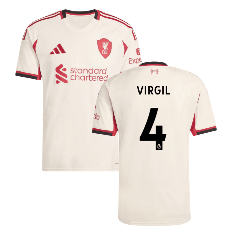 Liverpool 2025-26 VIRGIL 4 Away Jersey – Cream