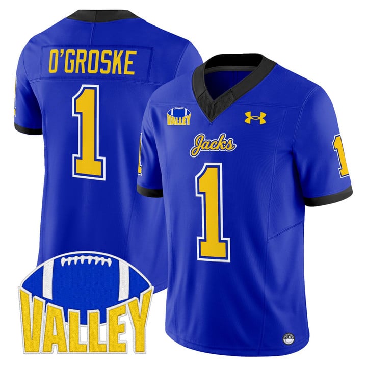 Lofton O'Groske Jersey #1 South Dakota State Jackrabbits 2025 Stitched Blue