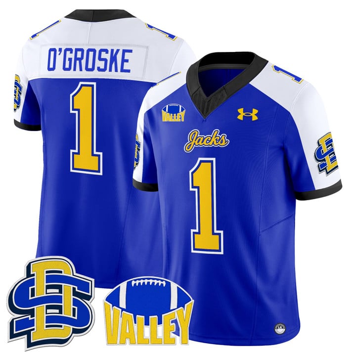 Lofton O'Groske Jersey #1 South Dakota State Jackrabbits 2025 Stitched Blue Alter