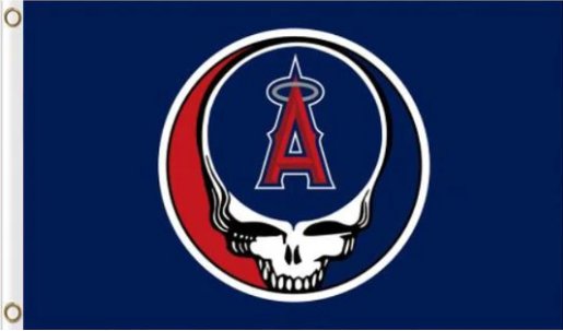 Los Angeles Angels Dead Skull Flag 3X5Ft Banner USA Polyester with Brass Grommets