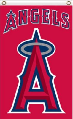 Los Angeles Angels Logo Flag 3X5Ft Banner USA Polyester with Brass Grommets