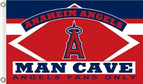 Los Angeles Angels Man Cave Flag 3X5Ft Banner USA Polyester with Brass Grommets