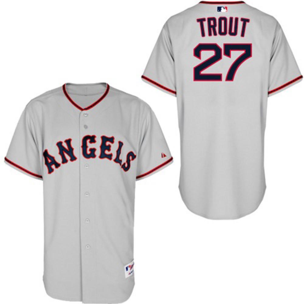 Los Angeles Angels Mike Trout Gray 1965 Throwback Jersey