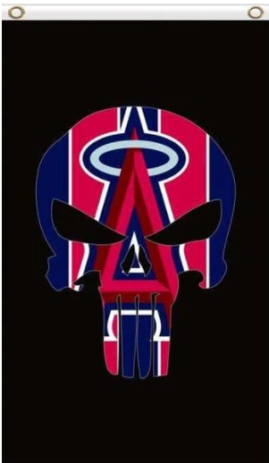 Los Angeles Angels USA American Vertical Black Flag 3X5Ft Banner USA Polyester with Brass Grommets