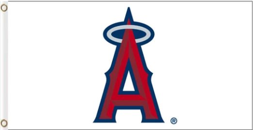 Los Angeles Angels White Flag 3X5Ft Banner USA Polyester with Brass Grommets