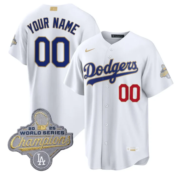 Los Angeles Dodgers Custom Jersey - All Stitched White