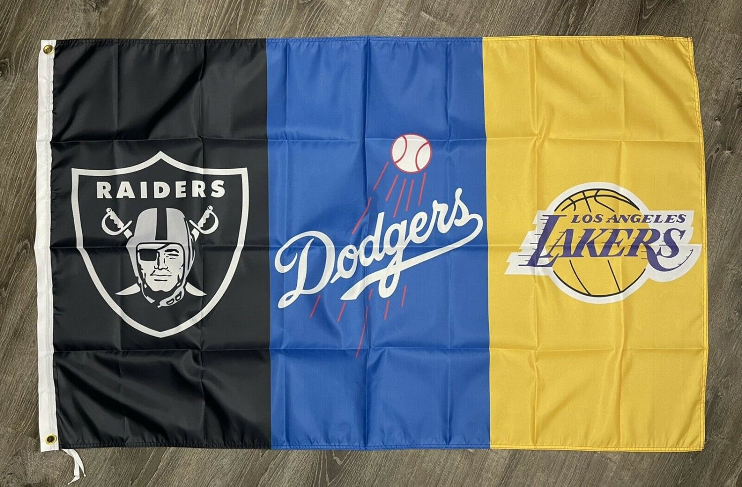 Los Angeles Dodgers Lakers Oakland Raiders Flag 3x5 ft Banner Man-Cave