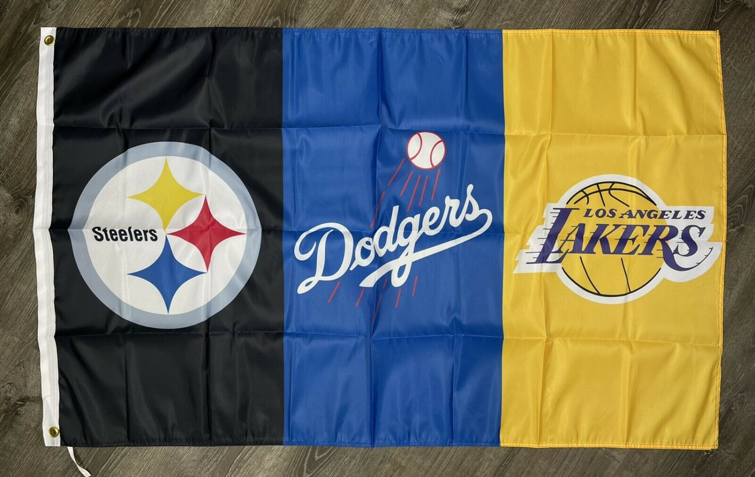 Los Angeles Dodgers Lakers Pittsburg Steelers Flag 3x5 ft Garage Man-Cave