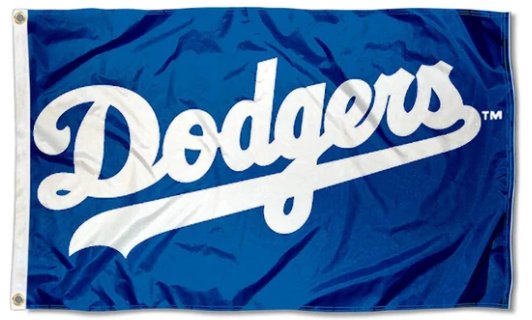 Los Angeles Dodgers Logo Flag 3X5Ft Banner USA Polyester with Brass Grommets