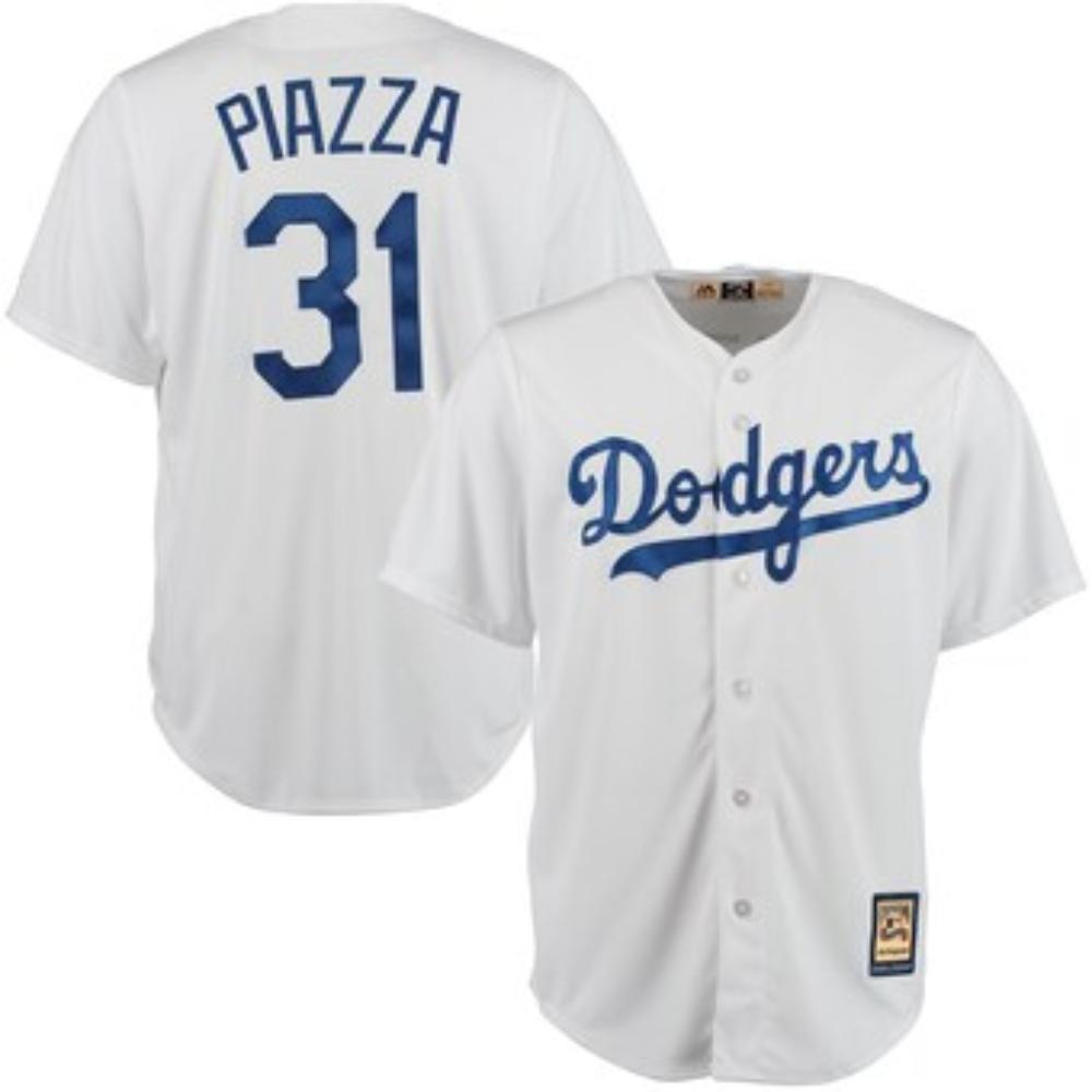 Los Angeles Dodgers Mike Piazza White Throwback Jersey