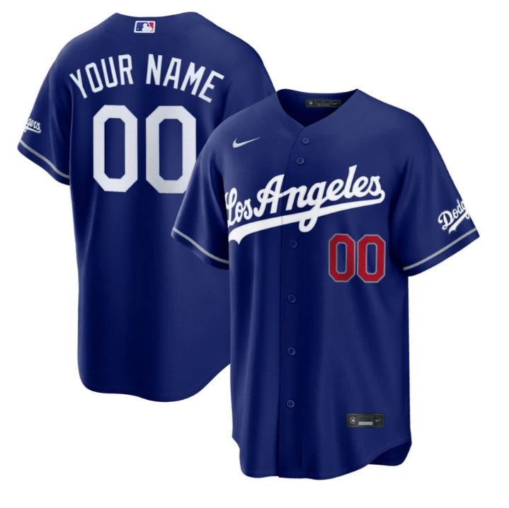Los Angeles Dodgers Royal Blue Custom Jersey - All Stitched