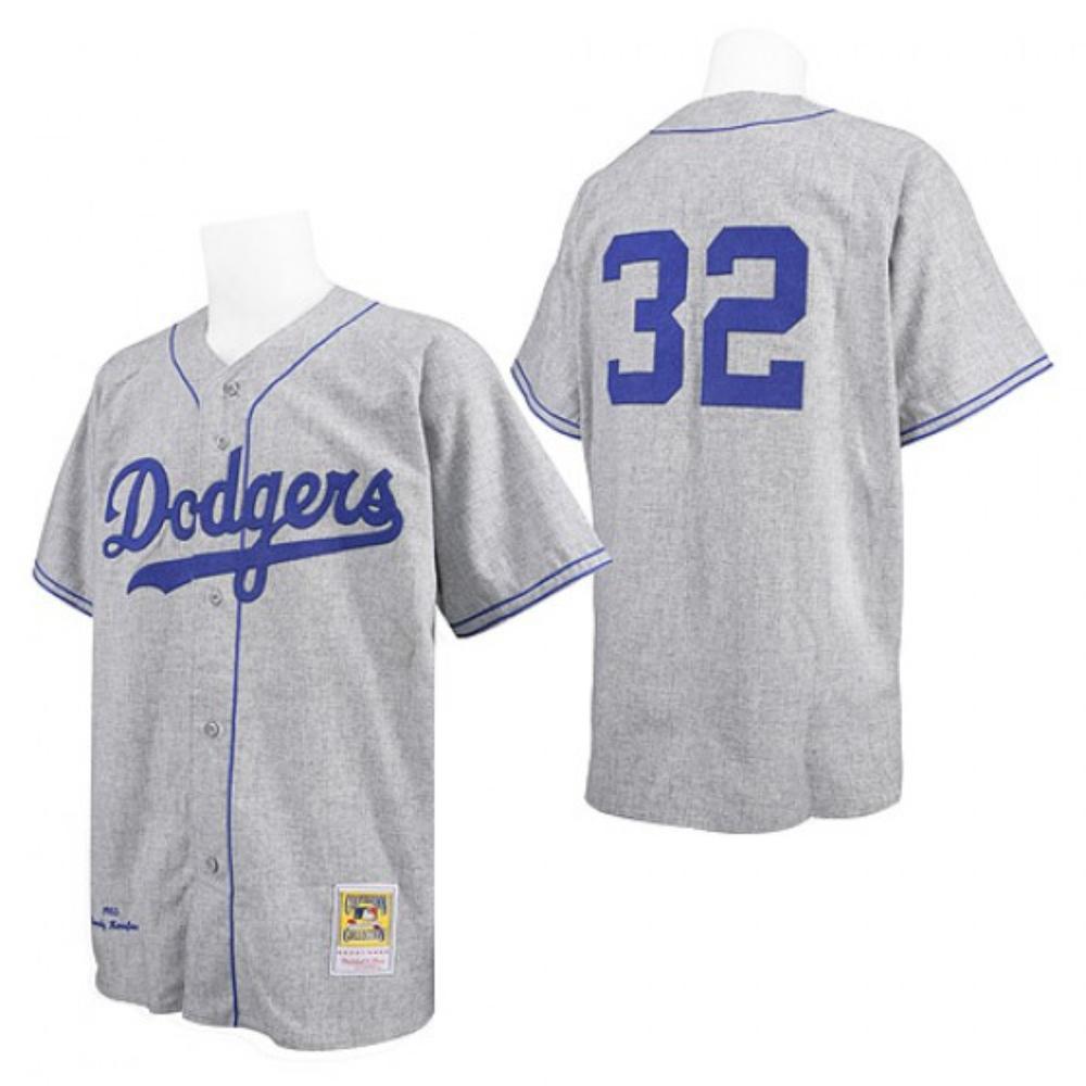 Los Angeles Dodgers Sandy Koufax Grey 1955 Throwback Jersey