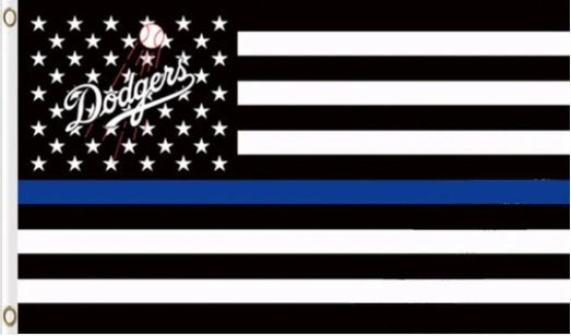 Los Angeles Dodgers Star and Stripes Black White Flag 3X5Ft Banner USA Polyester with Brass Grommets