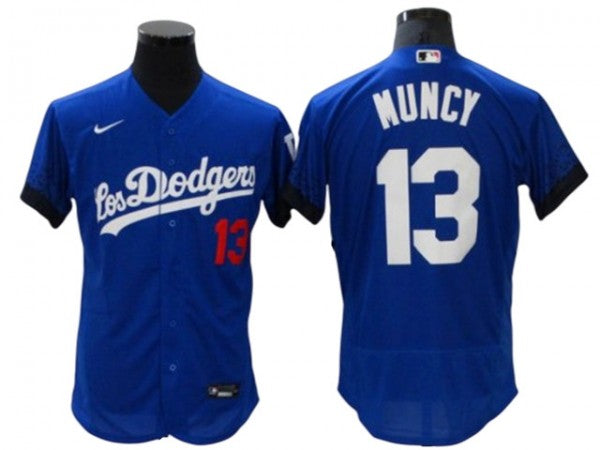 Los Angeles Dodgers #13 Max Muncy City Connect Flex Base Jersey - Royal