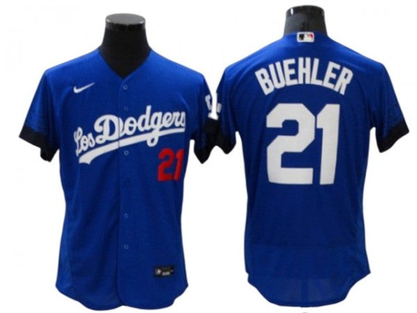 Los Angeles Dodgers #21 Walker Buehler City Connect Flex Base Jersey - Royal