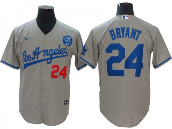 Los Angeles Dodgers #24 Kobe Bryant Cool Base Jersey - Gray