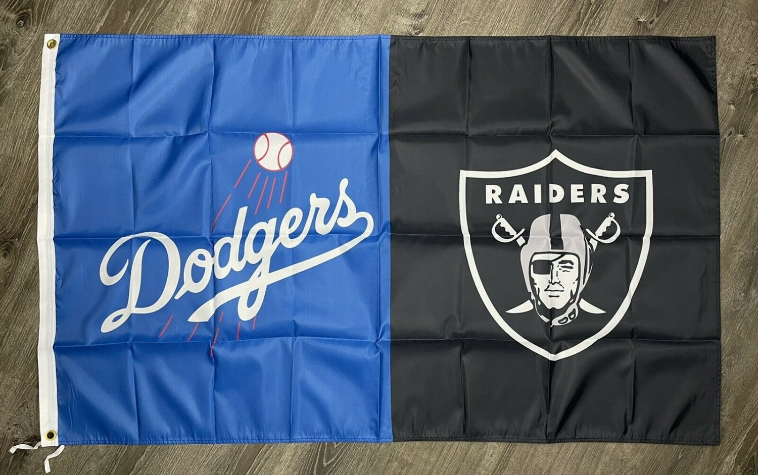 Los Angeles Dodgers vs Oakland Raiders Flag 3x5 ft Sports Banner Garage