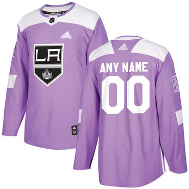 Los Angeles Kings Purple Pink Custom Hockey Fights Cancer Practice Jersey