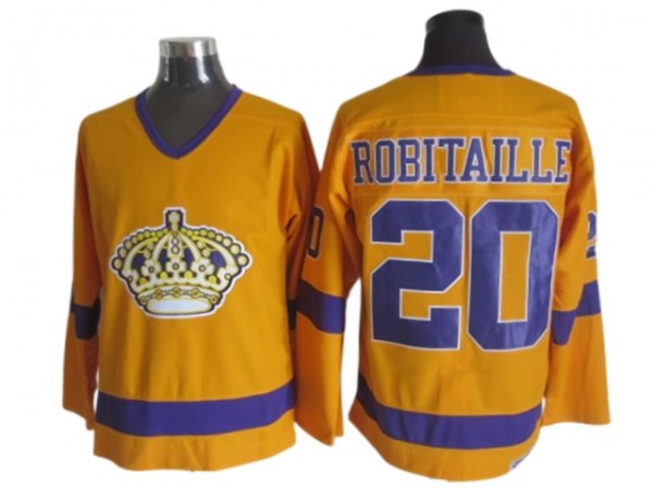 Los Angeles Kings #20 Luc Robitaille 1970 Vintage CCM Jersey - Yellow