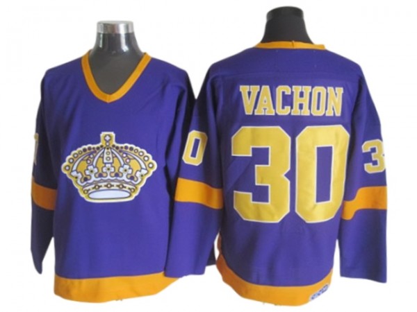 Los Angeles Kings #30 Rogie Vachon 1970 Vintage CCM Jersey - Purple