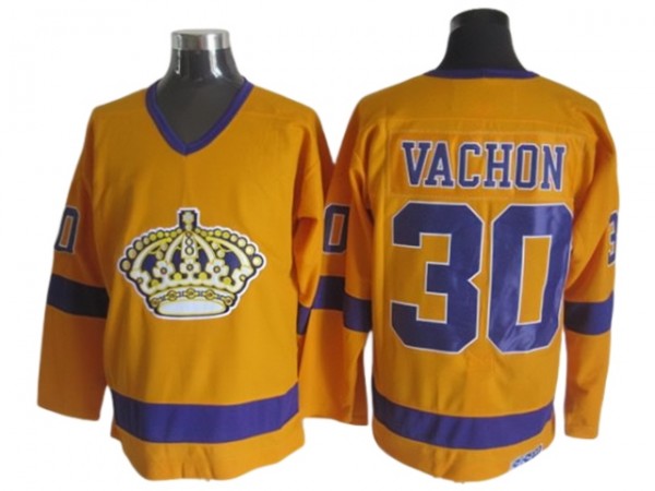 Los Angeles Kings #30 Rogie Vachon 1970 Vintage CCM Jersey - Yellow