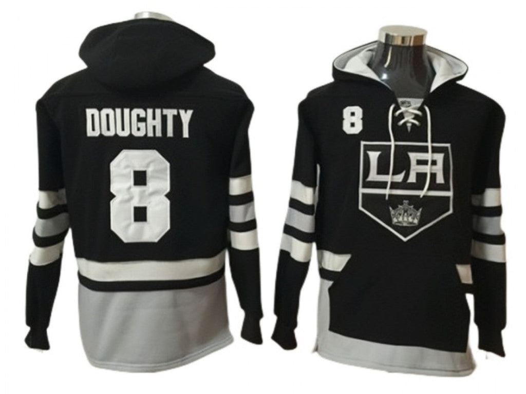 Los Angeles Kings #8 Drew Doughty Black One Front Pocket Pullover Hoodie